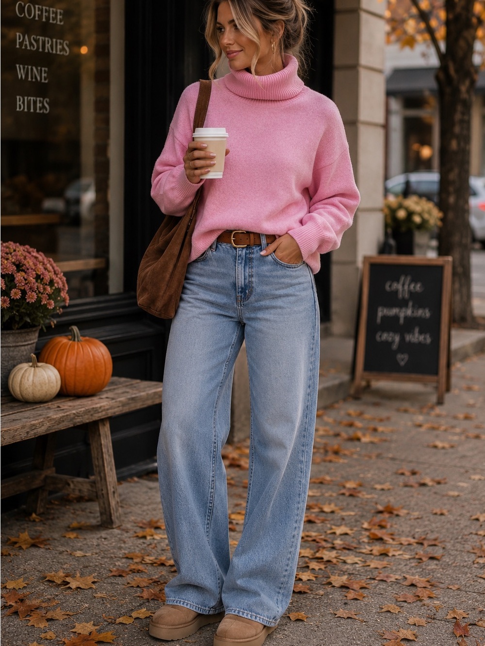Dynamite Bubblegum Pink Turtleneck Sweater